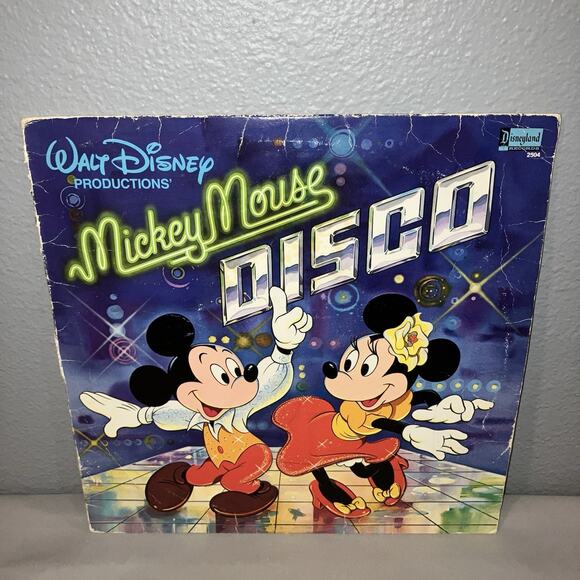 Vinyl Record Walt Disney Mickey Mouse Disco 1979 LP Album *See Pics Broken Edge* - Picture 1 of 10